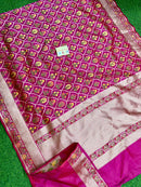 Pink Banarasi Katan Silk Tilfi Weaving Meenakari Jal Work Saree
