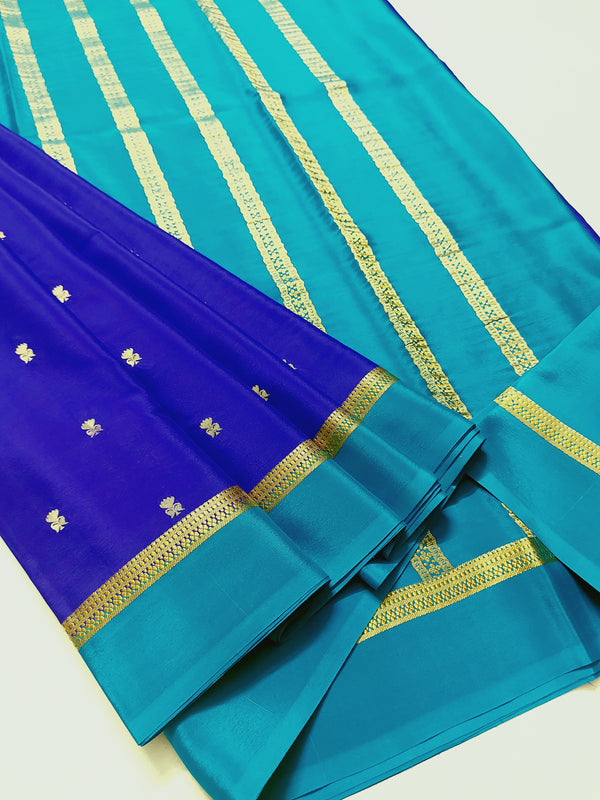 Royal Blue Mysore Crepe Silk Saree