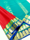 Red Mysore Crepe Silk Saree