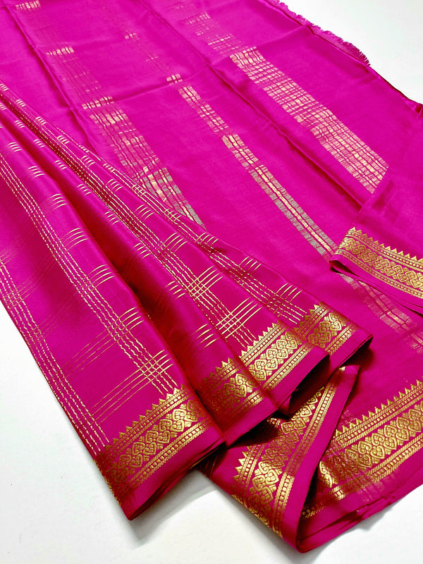 Pink Mysore Crepe Silk Saree