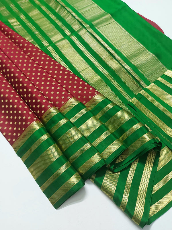 Maroon Mysore Crepe Silk Saree