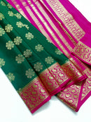 Bottle Green Mysore Crepe Silk Saree