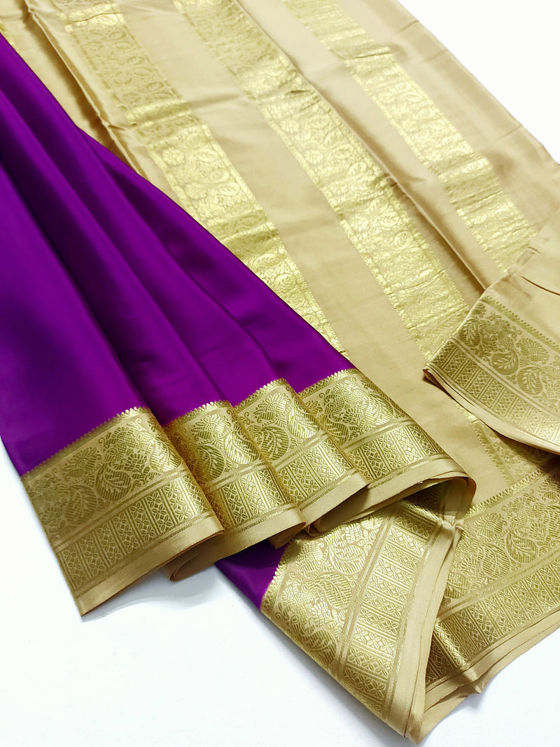 Purple Mysore Crepe Silk Saree