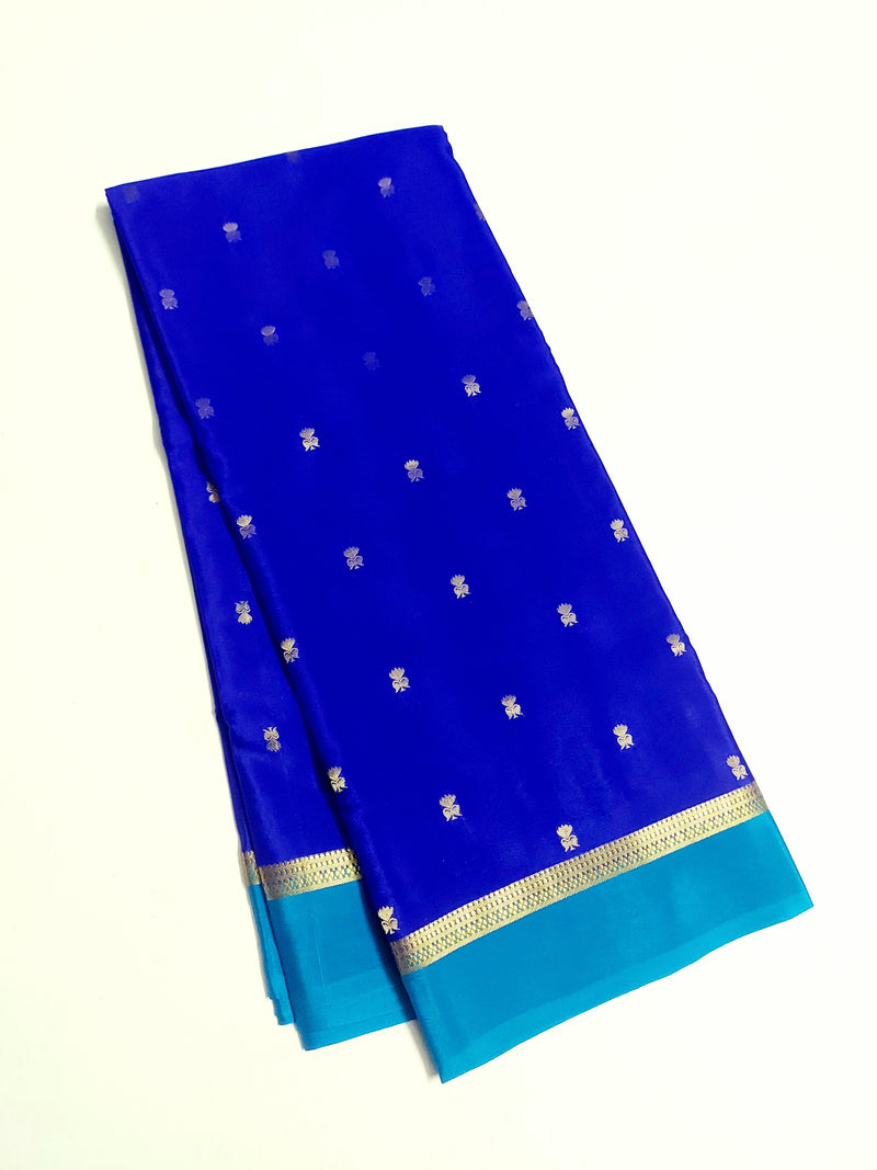 Royal Blue Mysore Crepe Silk Saree