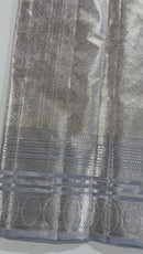Bridal Kanchipuram Silver Tissue Silk Saree