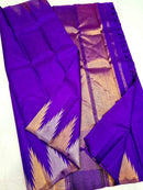 Violet Temple Border Kachipuram Silk Saree