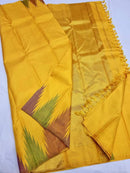 Mustard Yellow Temple Border Kanchipuram Silk Saree