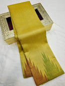 Gold Sandal Temple Border Kanchipuram Silk Saree