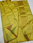 Gold Sandal Temple Border Kanchipuram Silk Saree