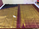 Black Maroon Korvai Raising Temple Border Kanchipuram Silk Saree
