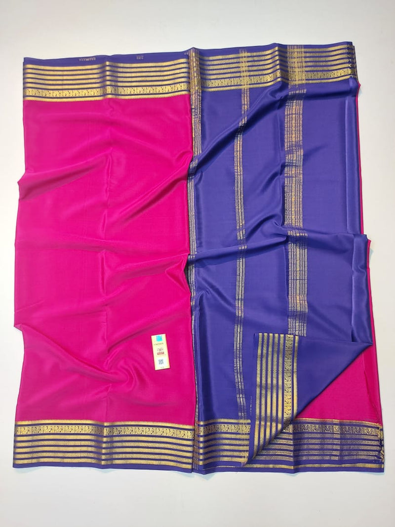 Pink Mysore Crepe Silk Saree