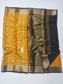 Mustard Mysore Crepe Silk Saree