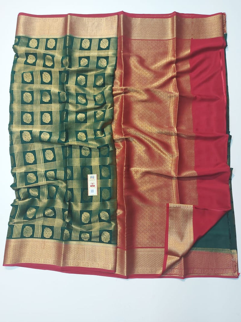 Green Mysore Crepe Silk Saree