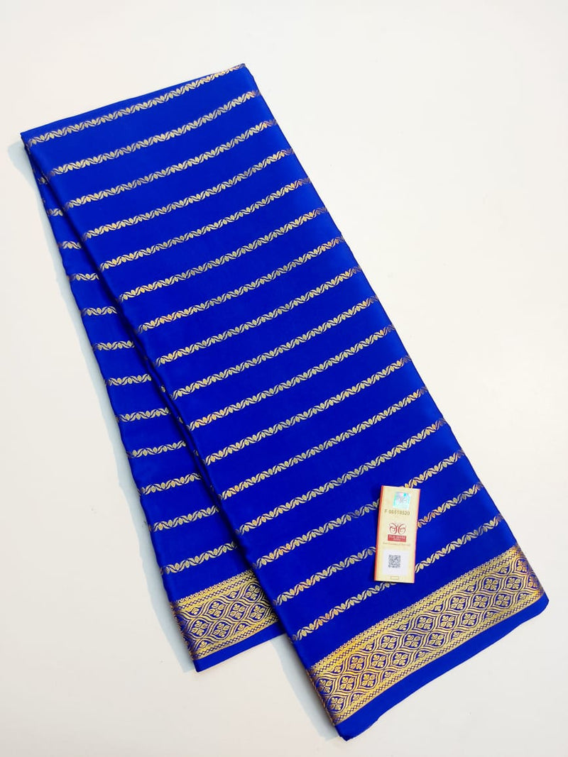 Royal Blue Mysore Crepe Silk Saree