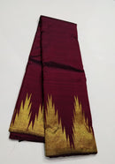 Maroon Temple Border Kanchipuram Silk Saree