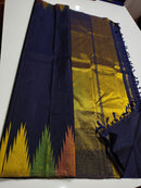 Navy Blue Temple Border Kanchipuram Silk Saree
