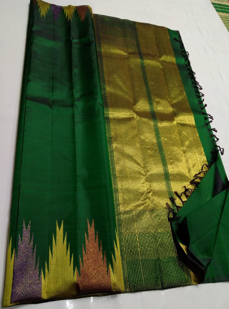 Green Temple Border Kanchipuram Silk Saree