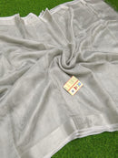 Silver Tissue Tussar Silk