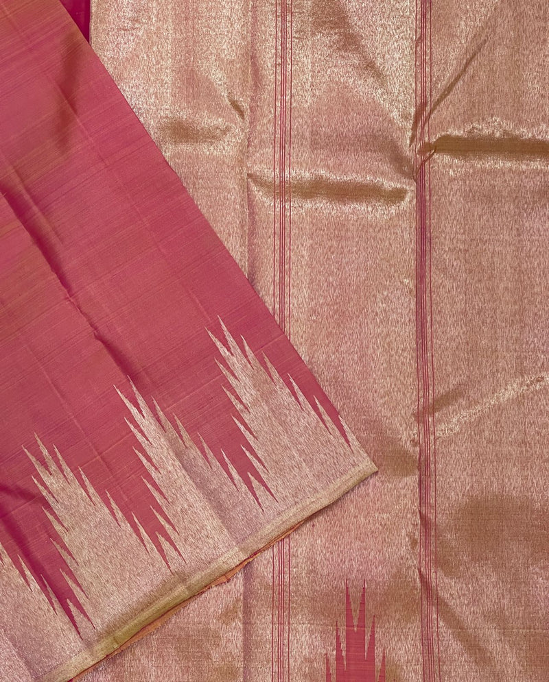 Temple Border Handwoven Pure Silk Kanjivaram Saree | Pure Zari | PV 36 –  Panjavarnam