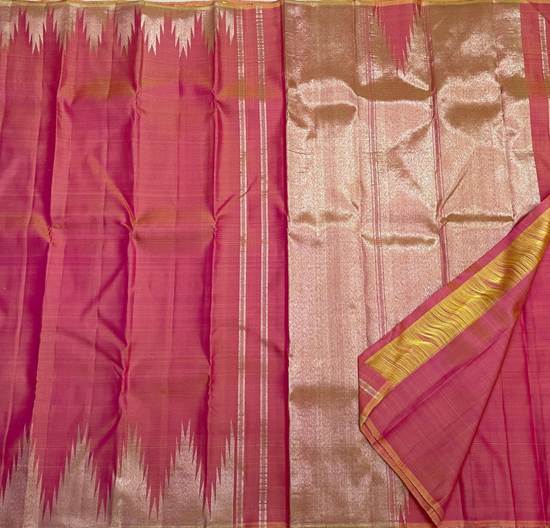 Blush Pink Printed Satin Silk Saree – MySilkLove