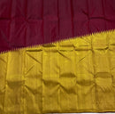 Maroon Raising Temple Border Kanchipuram Silk Saree