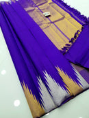 Violet Temple Border Kachipuram Silk Saree