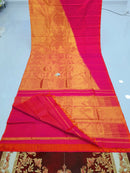 Dual Shade Pink Raising Temple Border Kanchipuram Silk Saree