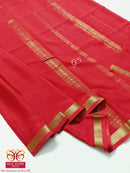 Red Mysore Crepe Silk Saree