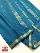 Peacock Blue Mysore Crepe Silk Saree