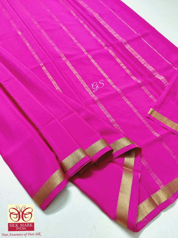 Pink Mysore Crepe Silk Saree
