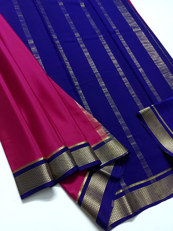 Pink Mysore Crepe Silk Saree