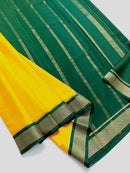 Yellow Mysore Crepe Silk Saree