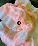 Pastel Peach Pure Chiffon Saree