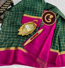 Green Pure Wrinkle Mysore Crepe Silk Saree