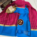 Pink Pure Wrinkle Mysore Crepe Silk Saree