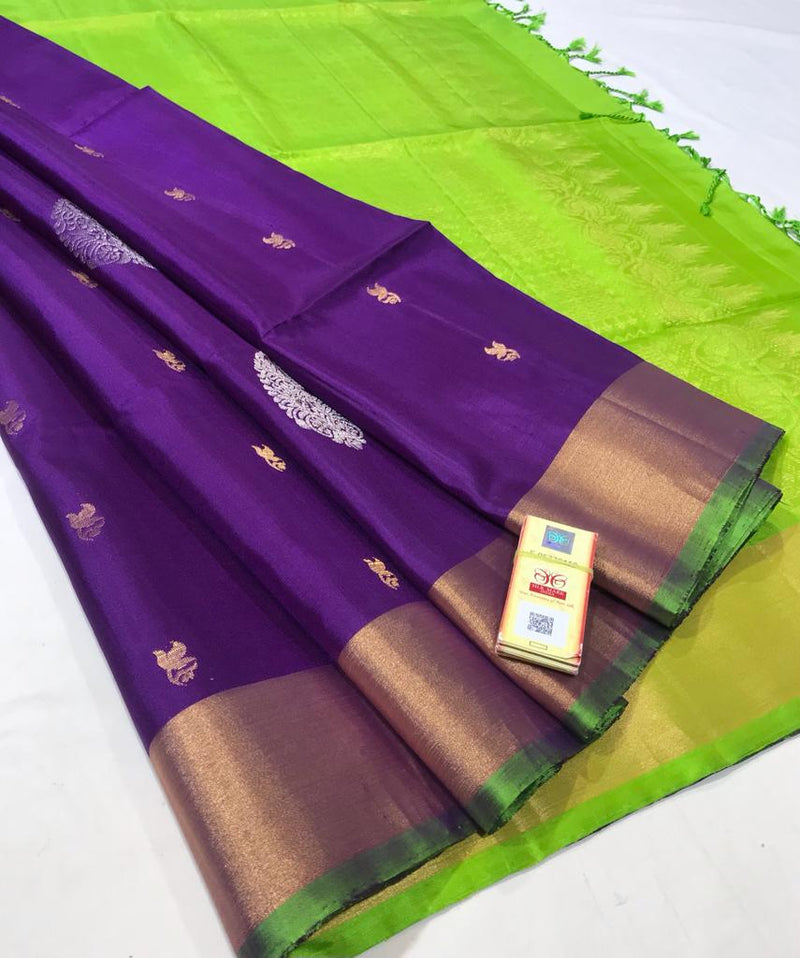 Pure Soft Silk Green And Pink Color Patola Saree