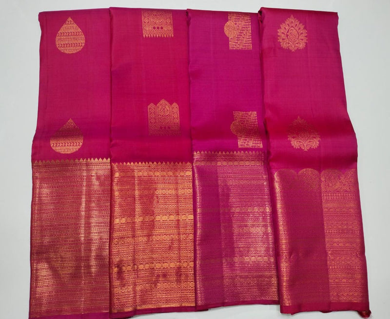 Trendy Copper Zari Border Kanchipuram Silk Sarees Collection