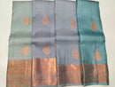 Pastel Blue Shade Copper Zari Kanchipuram Silk Sarees