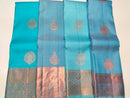 Pastel Blue Shade Copper Zari Kanchipuram Silk Sarees
