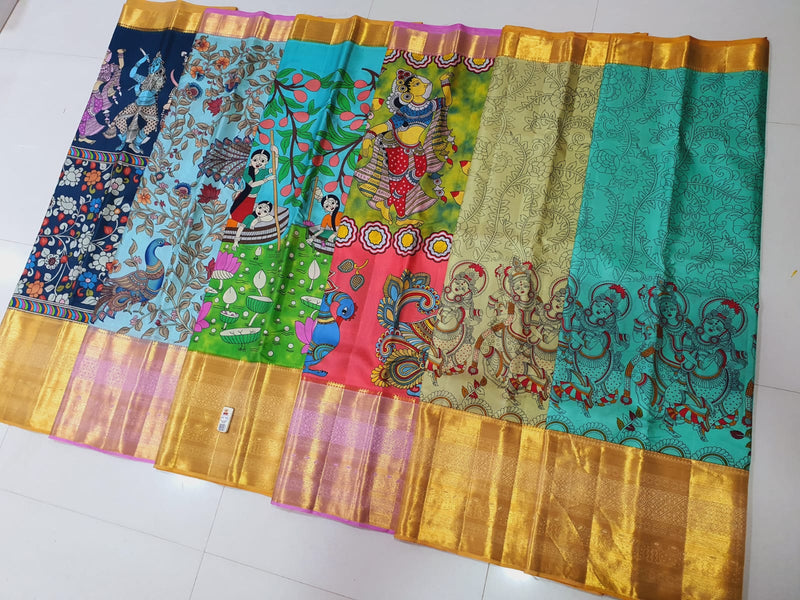 Exclusive Kalamkari Printed Kanchipuram Silk Sarees Collection