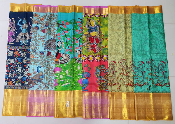 Exclusive Kalamkari Printed Kanchipuram Silk Sarees Collection