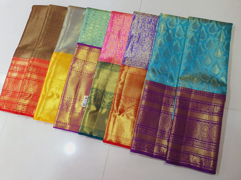 Fabulous Multi Color Kanjivaram Soft Silk Bridal Saree – TheDesignerSaree