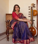 Maheshwari Silk Cotton Tissue Zari Checks Sarees