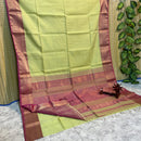 Maheshwari Silk Cotton Tissue Zari Checks Sarees