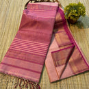 Maheshwari Silk Cotton Tissue Zari Checks Sarees