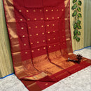 Maheshwari Silk Cotton Silver Zari Lotus Butta Sarees