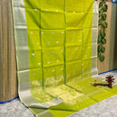 Maheshwari Silk Cotton Silver Zari Lotus Butta Sarees