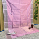 Maheshwari Silk Cotton Silver Zari Lotus Butta Sarees