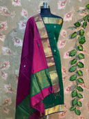 Unstitched Maheshwari Silk Cotton Top & Dupatta