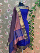 Unstitched Maheshwari Silk Cotton Top & Dupatta
